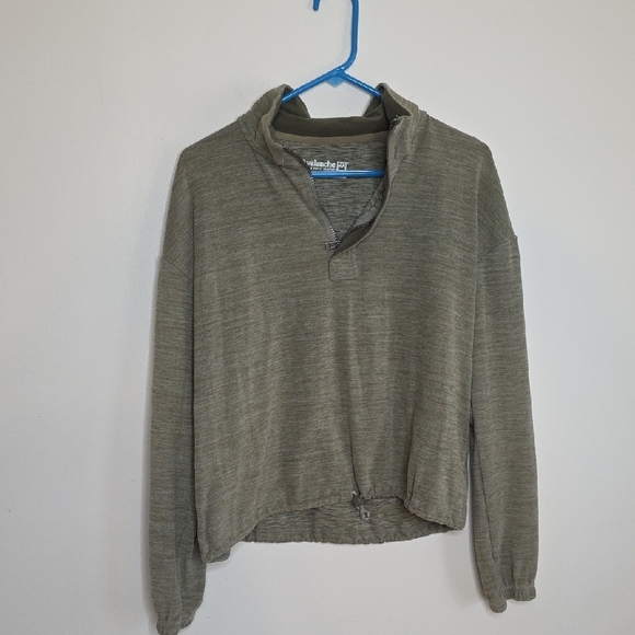 Avalanche Tops - Women's Olive Green Fleece Pullover Avalanche Outdoor Sz MEDIUM